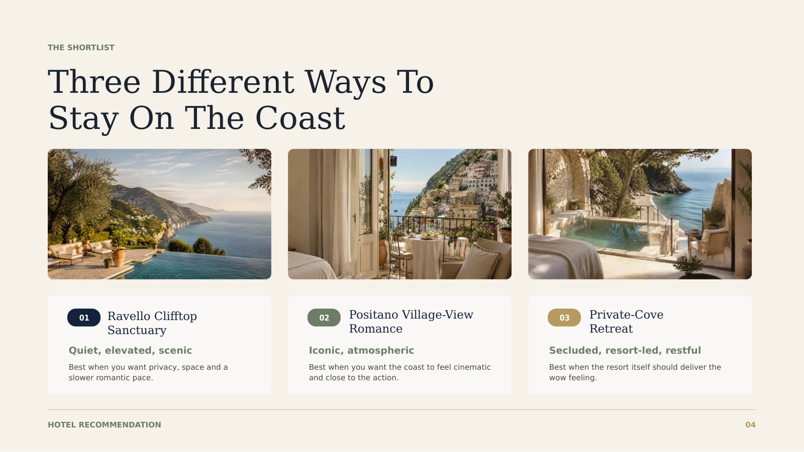 Three stay styles with a distinct reason to choose each.